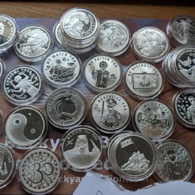 SOLD OUT - 1 oz 999 fine silver "Silver Shield" Rounds - Random Designs £53.75 each