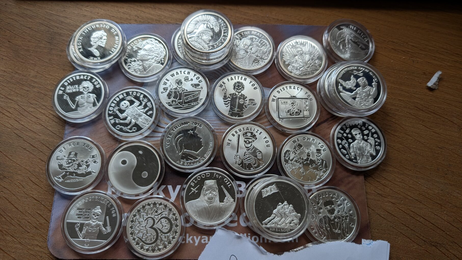 SOLD OUT - 1 oz 999 fine silver "Silver Shield" Rounds - Random Designs £53.75 each